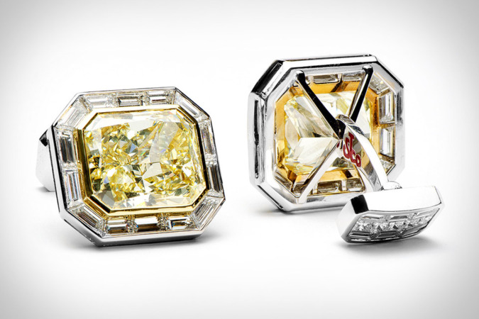 Jacob Co. Canary Diamond cufflinks 2 Most Expensive Getup For Men
