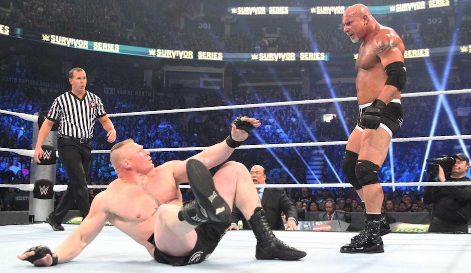 Goldberg beats Lesnar, Bill Goldberg Vs Brock Lesnar, Lesnar Goldberg Survivor Series, WWE, Sports Update, Fitness Freaks, Fit Guys, Fitness Inspiration, Goldberg Lesnar Video, Goldberg 2016, Goldberg returns, Goldberg Injury, Goldberg Entrance