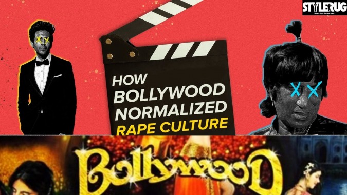Grey and Yellow Modern Corporate Business YouTube Thumbnail Bollywood's Rape Culture Exposed